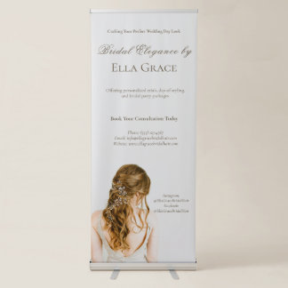 Elegant Bridal Hair Stylist Custom Name Retractabl Retractable Banner