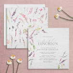 Elegant Bridal Luncheon Floral Wildflower Invitation<br><div class="desc">The Elegant Wildflower Watercolor Floral Bridal Luncheon Invitation is a traditional way to celebrate and thank your bridesmaids before the wedding, for all the help they've given you with your wedding. This invitation design features watercolor wildflower motifs in soft shades of blush pink, lilac and lavender, yellows, blues and delicate...</div>