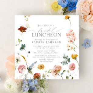 Elegant Bridal Luncheon Garden Flowers Invitation