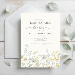 Elegant Bridal Luncheon Wildflower Invitation