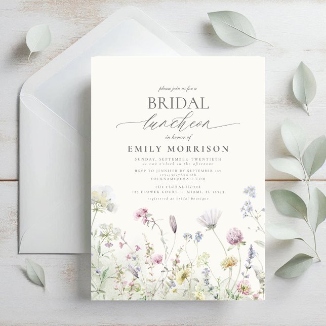 Elegant Bridal Luncheon Wildflower Invitation (Creator Uploaded)