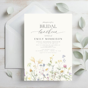 Elegant Bridal Luncheon Wildflower Invitation