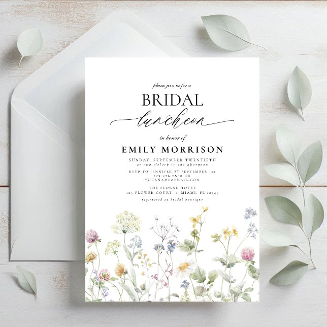 Elegant Bridal Luncheon Wildflower Invitation (Creator Uploaded)