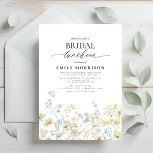 Elegant Bridal Luncheon Wildflower Invitation