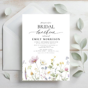 Elegant Bridal Luncheon Wildflower Invitation