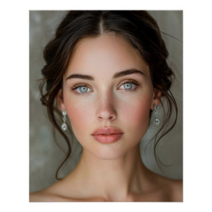 Elegant Bridal Model Portrait Poster