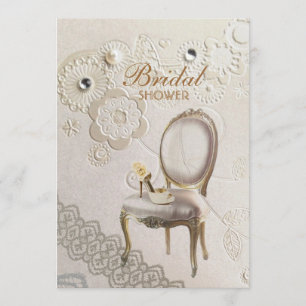 elegant bridal shoes paris vintage bridal shower invitation