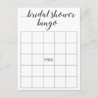 Elegant Bridal Shower Bingo Card Game Postcard