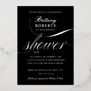 Elegant Bridal Shower Black Silver