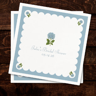 Elegant Bridal Shower Classic Dusty Blue Hydrangea Napkin