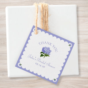 Elegant Bridal Shower Classic Hydrangea Scalloped Favour Tags