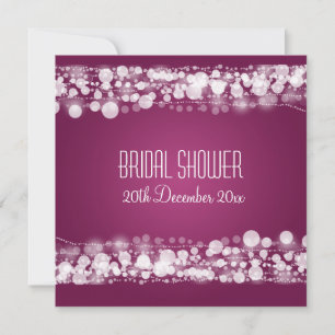 Elegant Bridal Shower Dotted Plum Invitation