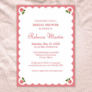 Elegant Bridal Shower Dusty Rose Vintage Pink  Invitation