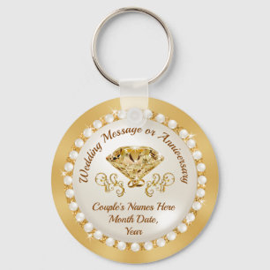 Elegant Bridal Shower Favors, Wedding, Anniversary Key Ring