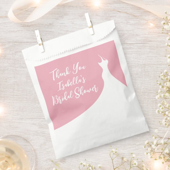 Elegant Bridal Shower Favour Bag pink (Clipped)