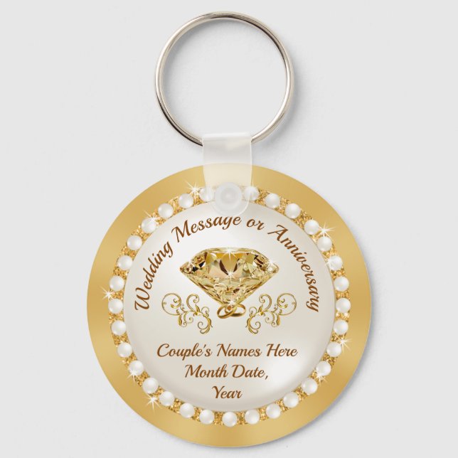 Elegant Bridal Shower Favours, Wedding, Anniversar Key Ring (Front)