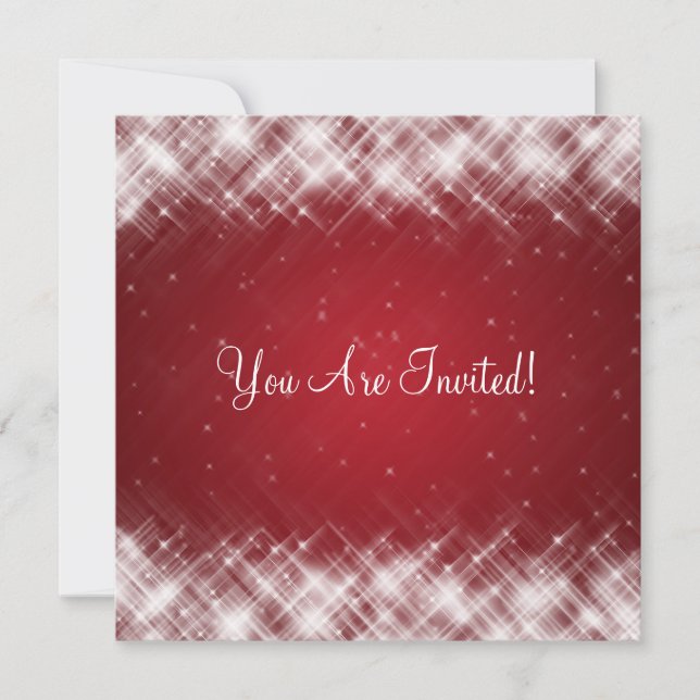 Elegant Bridal Shower Glamourous Sparks  Red Invitation (Front)
