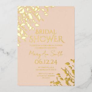 Elegant Bridal Shower Gold Floral Blush