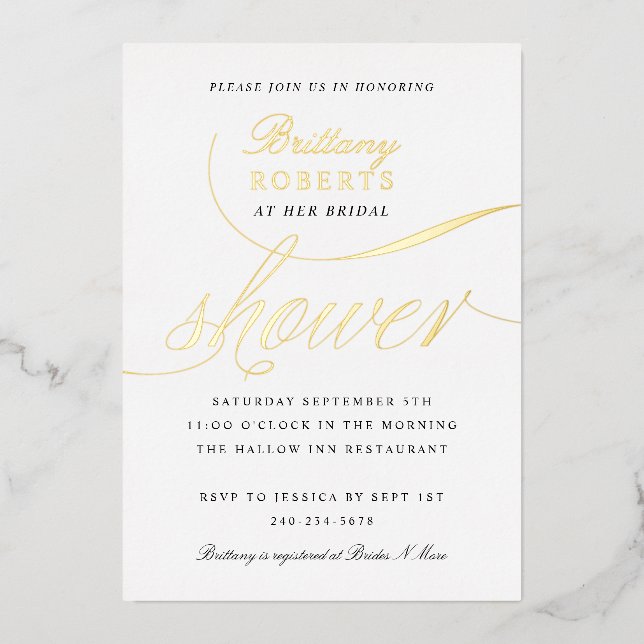 Elegant Bridal Shower Gold Foil (Front)