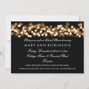 Elegant Bridal Shower Gold Hollywood Glam Invitation