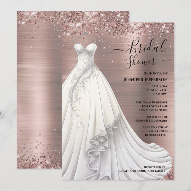 Elegant Bridal Shower Invitation (Front/Back)