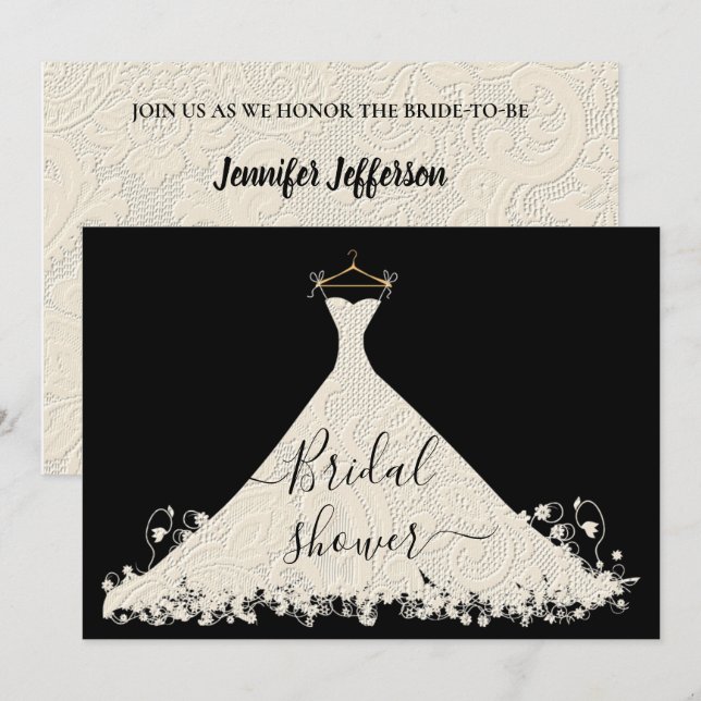 Elegant Bridal Shower Invitation (Front/Back)