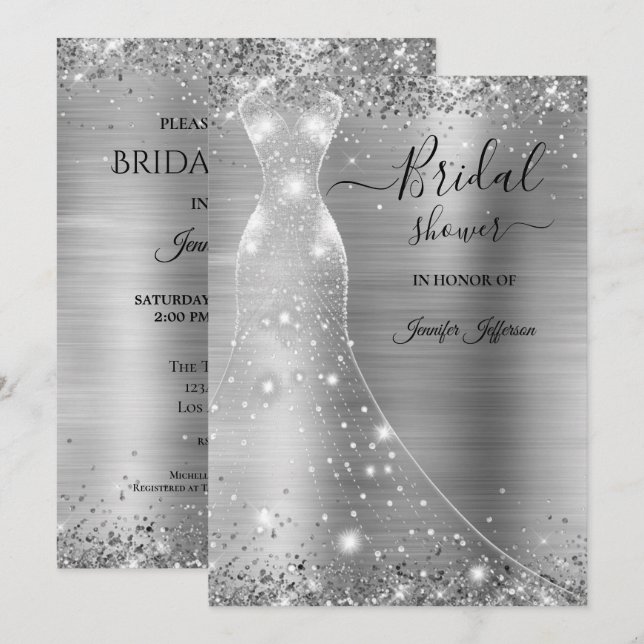Elegant Bridal Shower Invitation (Front/Back)