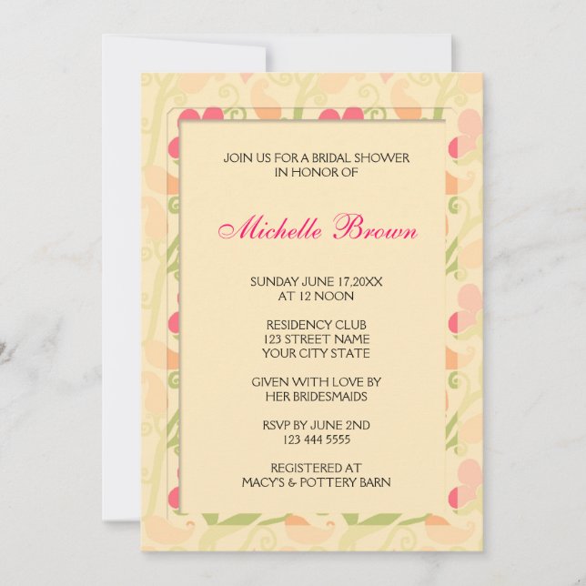 Elegant Bridal Shower Invitation (Front)