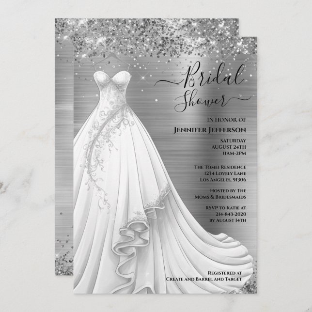 Elegant Bridal Shower Invitation (Front/Back)