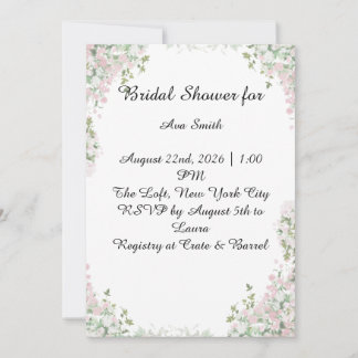 Elegant Bridal Shower Invitation 