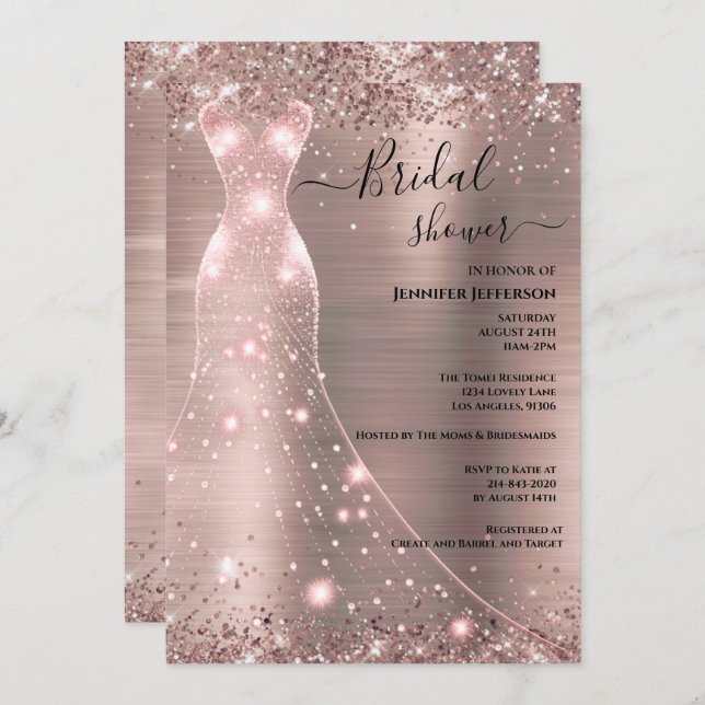 Elegant Bridal Shower Invitation (Front/Back)