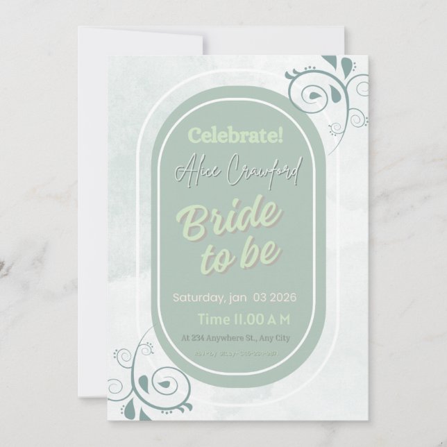 Elegant Bridal Shower Invitation – Custom Bride-to (Front)