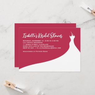 Elegant Bridal Shower Invitation viva magenta