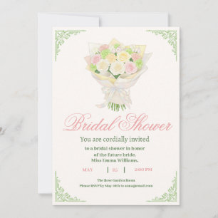 Elegant Bridal Shower Invitation with Japanese