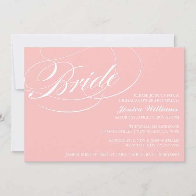 Elegant Bridal Shower Invitations (Front)