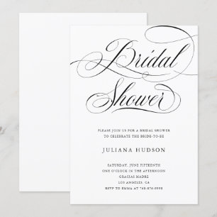 Elegant Bridal Shower Invite Classic Calligraphy