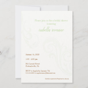 Elegant Bridal Shower Invite, Mint Invitation