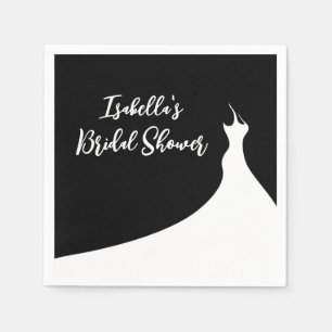 Elegant Bridal Shower Napkin black