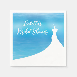 Elegant Bridal Shower Napkin blue watercolor