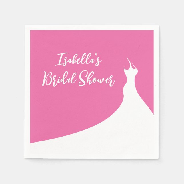 Elegant Bridal Shower Napkin fuchsia (Front)