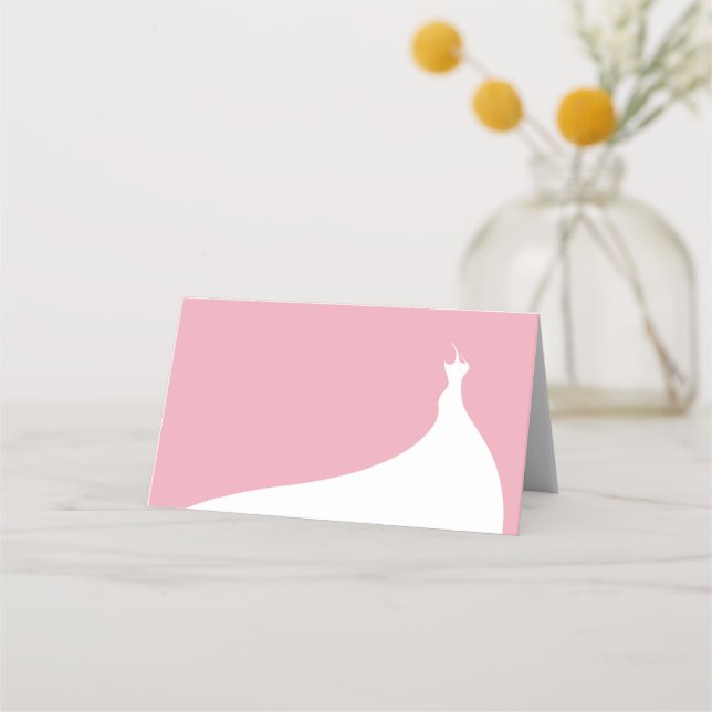 Elegant Bridal Shower Place Card pink (Front)