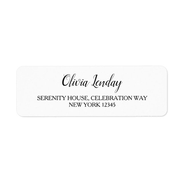 Elegant Bridal Shower Return Address Labels (Front)