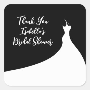 Elegant Bridal Shower Sticker black