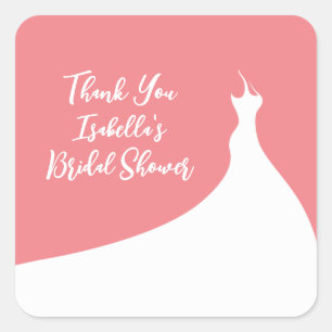 Elegant Bridal Shower Sticker coral