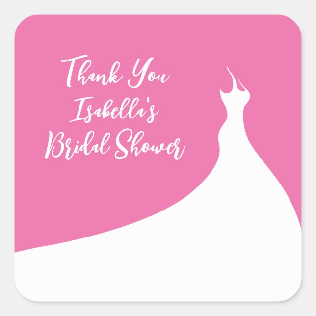 Elegant Bridal Shower Sticker fuchsia (Front)