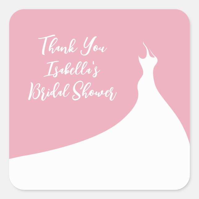Elegant Bridal Shower Sticker pink (Front)