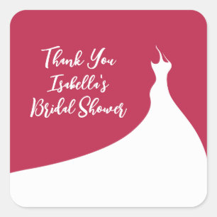 Elegant Bridal Shower Sticker viva magenta
