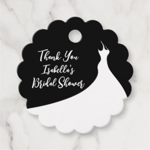 Elegant Bridal Shower Thank You black Favour Tags
