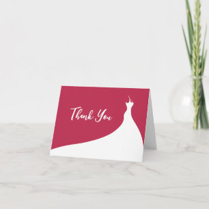 Elegant Bridal Shower Thank You Card viva magenta