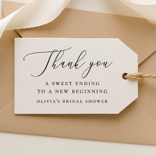 Elegant Bridal Shower Thank You Minimalist Favou Gift Tags